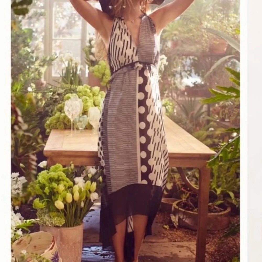 Anthropologie Maeve 2 Channeled Dot Casual Maxi Dress - Picture 3 of 7